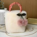 Women's Plush Bag Cherry Bag Cute Handbag Winter Shoulder Bag Crossbody Bag