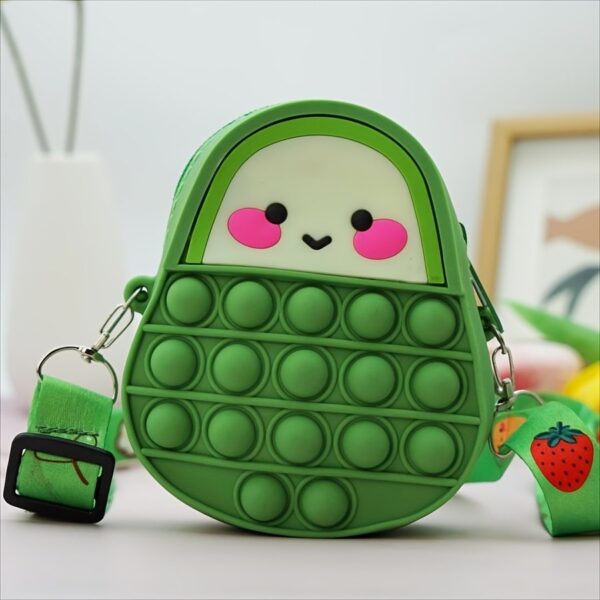 Girls Soft Silicone Push for Pop It Coin Purse Zipper Crossbody Hand Money Bag Featuring Push - Image 2