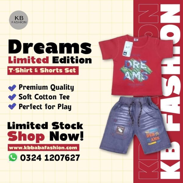 🌟 “Dreams Limited Edition” T-Shirt & Shorts Set – KB Fashion
