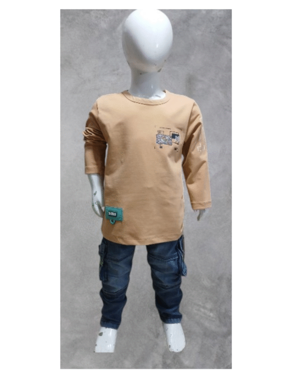 Boys' Premium Cotton Lycra T-Shirt & Denim Pant Set – Multiple Colors - Image 2