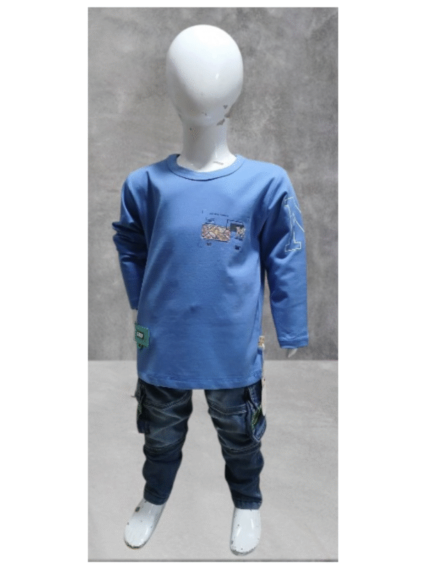 Boys' Premium Cotton Lycra T-Shirt & Denim Pant Set – Multiple Colors - Image 3