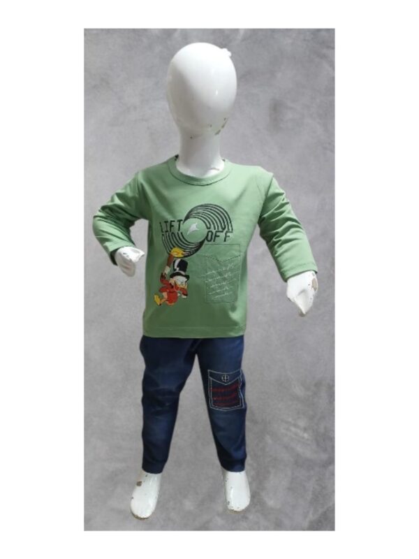 Kids' Cartoon Printed Jersey & Denim Set – Fun & Comfy Daily Wear (Art 2002 / 1002) - Image 4