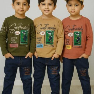 Super Collection #2031 – Boys' Casual Top & Jeans Set (Ages 1–2)