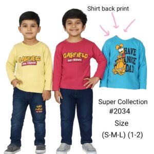 Super Collection #2034 – Garfield Themed Boys' Sweatshirt & Jeans Set (Size 1–2 | S-M-L)