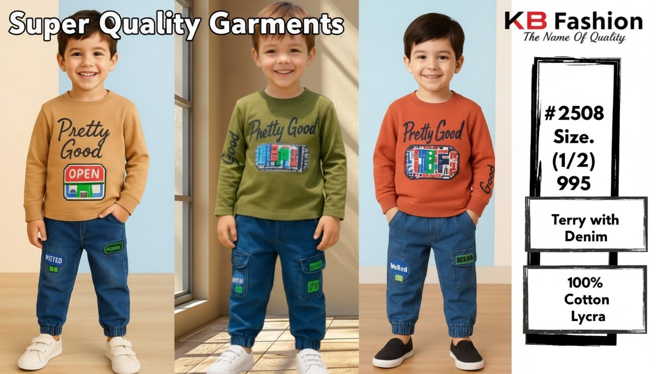 Premium "Pretty Good" Boys Outfit Set – Stylish & Comfortable (Sizes 1/2 & S-M-L) - Image 2